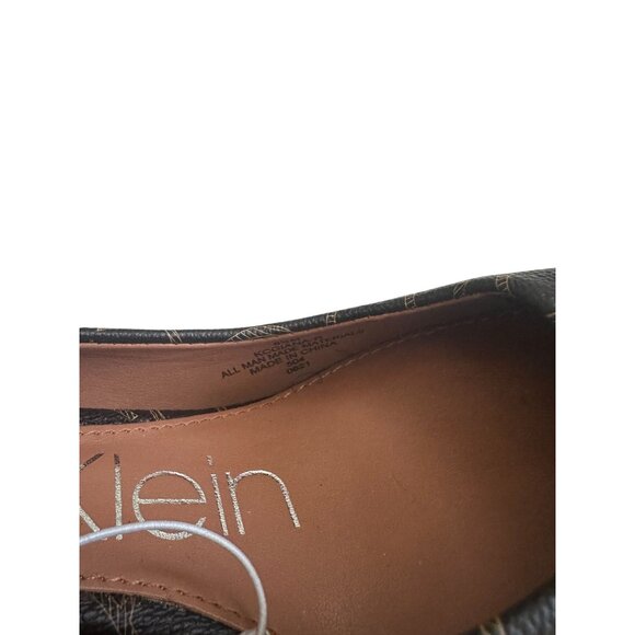 CALVIN KLEIN Brown Signature Logo Heels Size 6.5 NEW without box - Picture 9 of 13